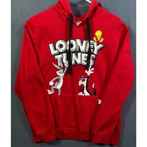 Looney Tunes Youth Red Hoodie Pullover Sweatshirt Size Youth M (7-9) Bugs Bunny